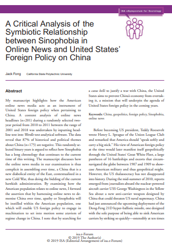 A critical analysis of the symbiotic relationship between Sinophobia in online news and United States’ foreign policy on China