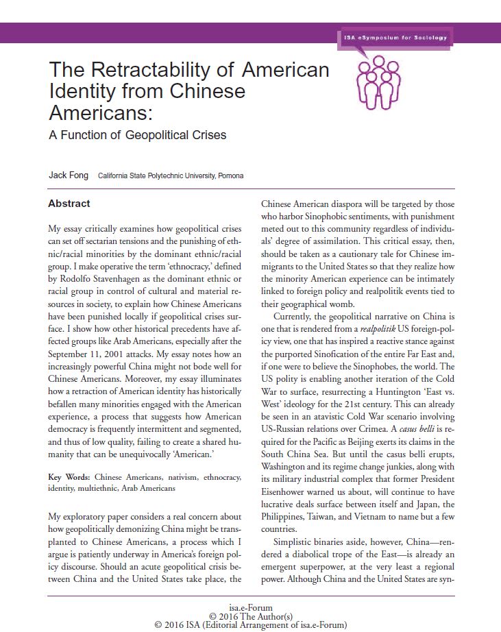 The retractability of American identity from Chinese Americans: A function of geopolitical crises